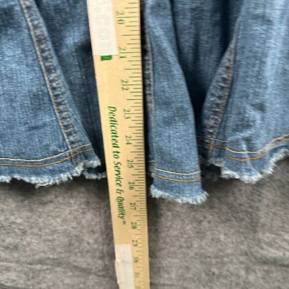 Faded Glory Skirt Womens Plus 18W Blue Denim Jean VTG 90s Y2K Patchwork A Line - Picture 6 of 7